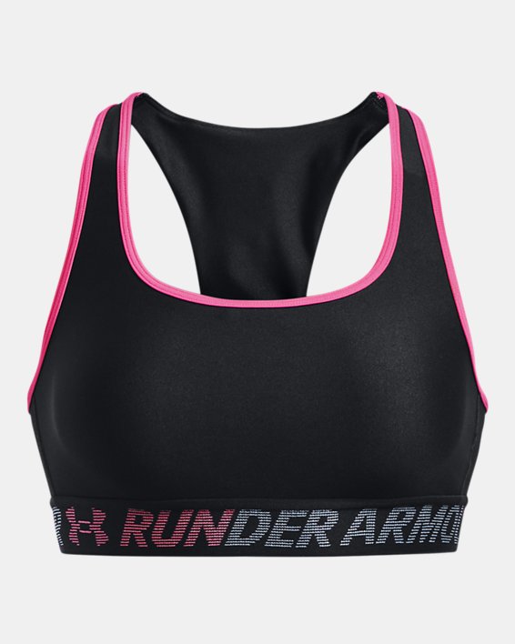 Women's Armour® Mid Crossback Pocket Run Sports Bra, Black, pdpMainDesktop image number 11